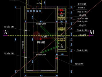 File cad hồ cá koi