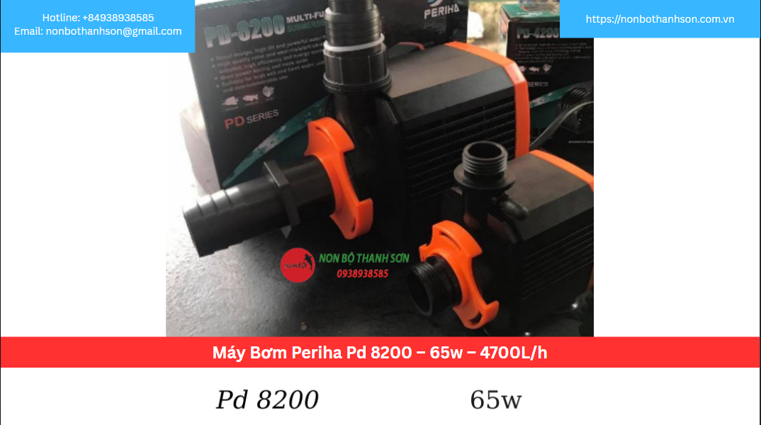 Máy Bơm Periha PD-8200 – Sức Mạnh Bền Bỉ Cho Hồ Cá Koi Cỡ Vừa