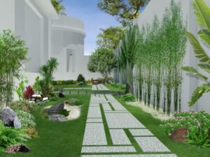 Thiết kế sân vườn cho những ngôi nhà hiện đại